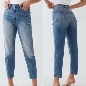 True Religion High Rise Taper Jeans w/Thigh Slit